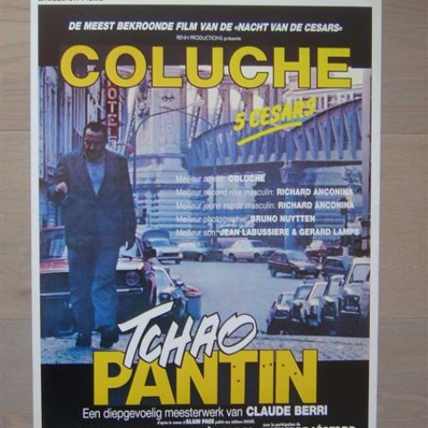 'Tchao Pantin' (Coluche) Belgian affichette